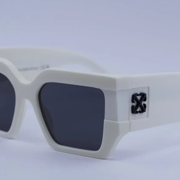 Off-White OERI148 DOVER 0107 Sunglasses White Square Frame, Dark Grey Lenses